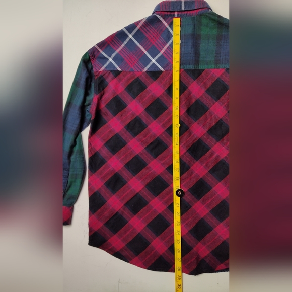 Superdry‎ Bailee Mixed Check Shirt US Size 6 100% Cotton Plaid Flannel Button up - Picture 10 of 13